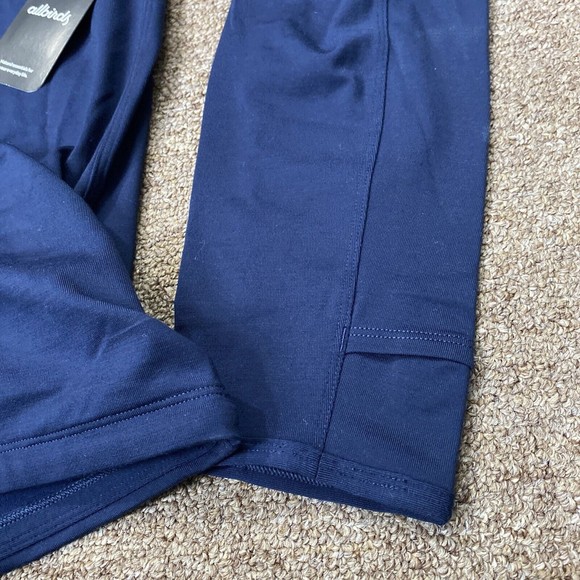 All birds Mens 1/4 zip natural run midlayer tshirt $98 Blue long sleeve Co Logo - Picture 10 of 12
